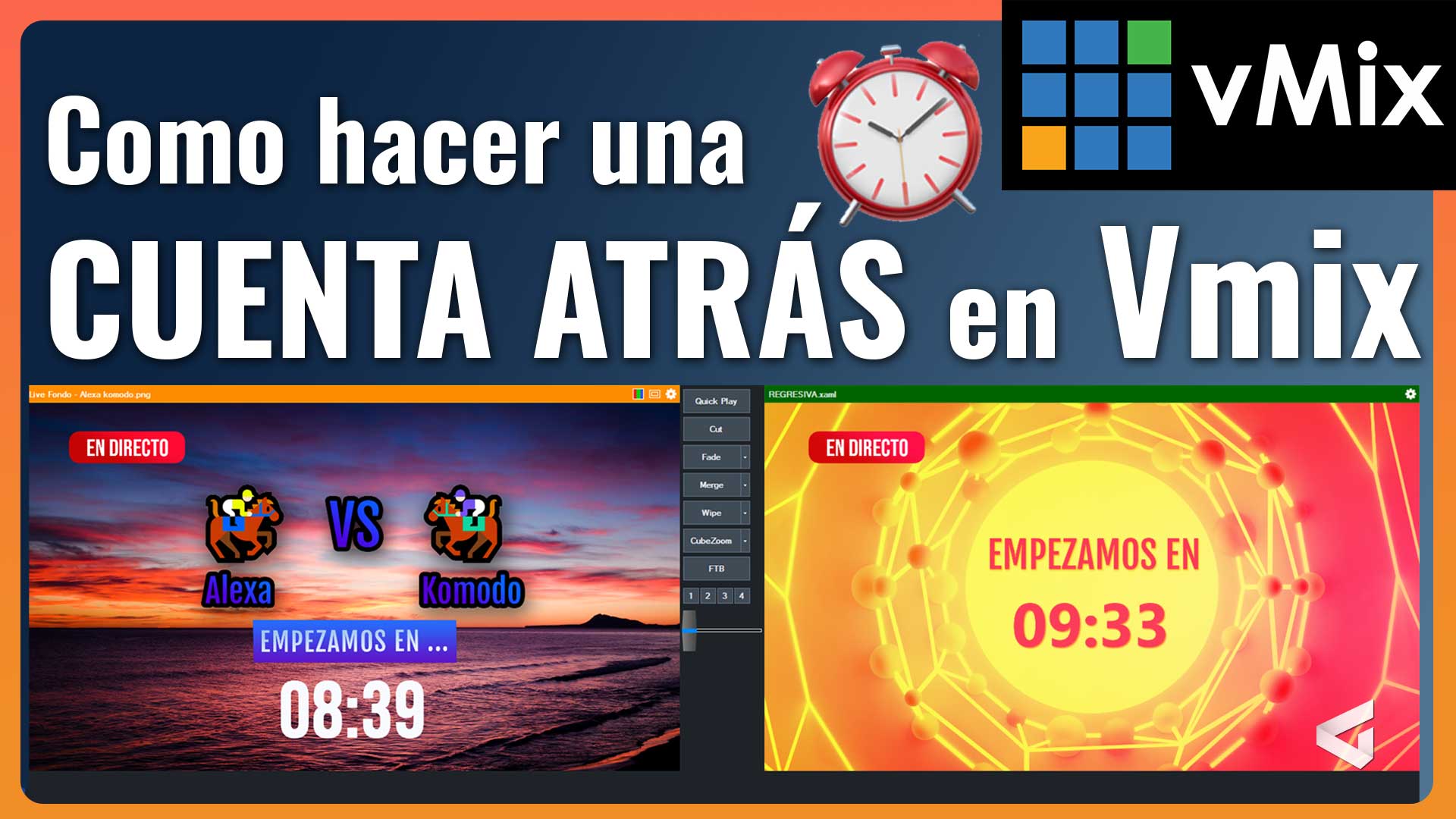 ¿Necesitas crear un cuenta atrás o una cuenta regresiva en Vmix antes de iniciar la transmisión de un evento en directo?