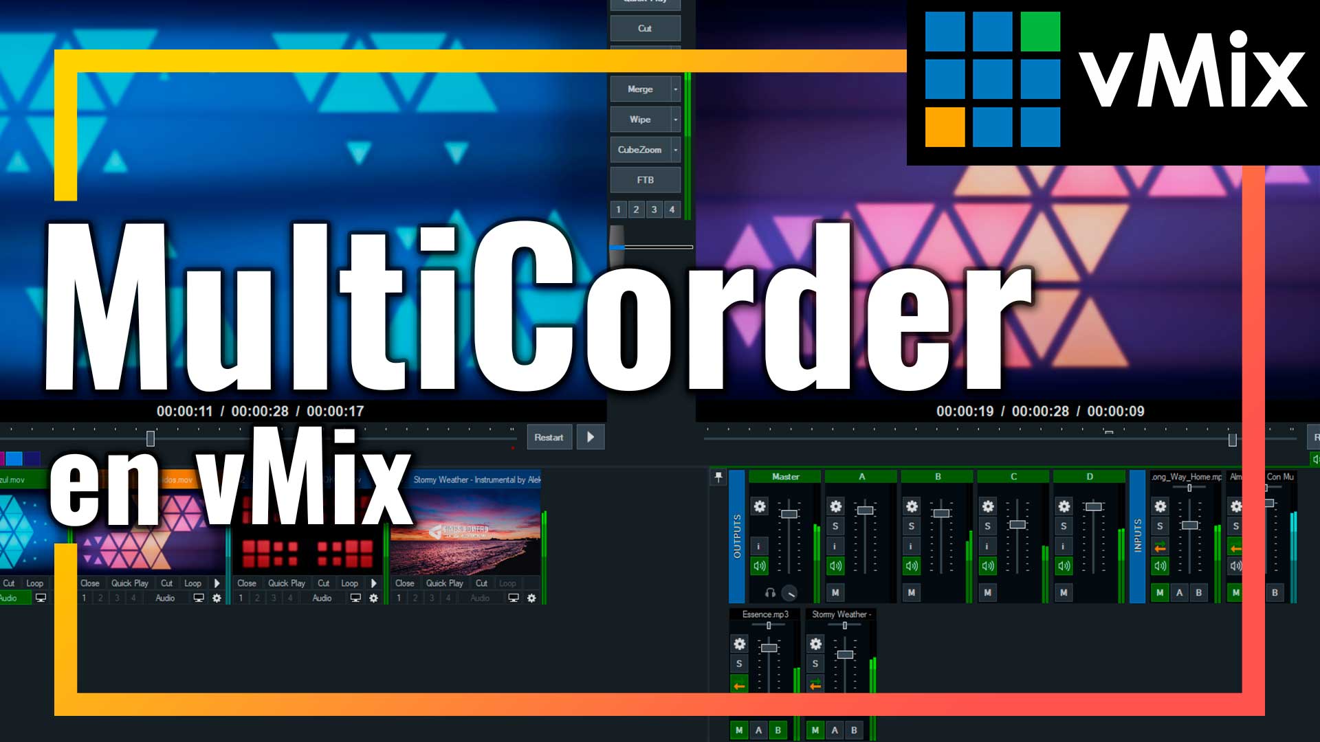 Multicorder en vMix: Si necesitas grabar la señales de entrada independientemente para realizar una posterior edición. Esta el función que necesitas.